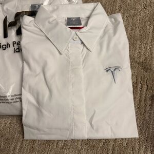 Tesla White Polo Shirt with Logo